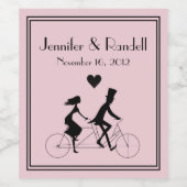 タンデムバイク結婚ライディングワインラベル ワインラベル (シングルラベル)