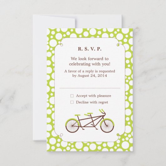 タンデムバイク（グリーンドット） ご参加のご返事 出欠カード (正面)