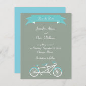 タンデムバイク(グレー/ブルー) Save the Date セーブザデート (正面/裏面)