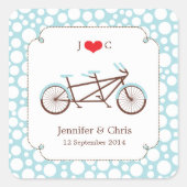 タンデムバイク(ブルードット)お気に入りステッカー スクエアシール (正面)