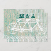 タンデムバイク、結婚式招待状 招待状 (正面/裏面)