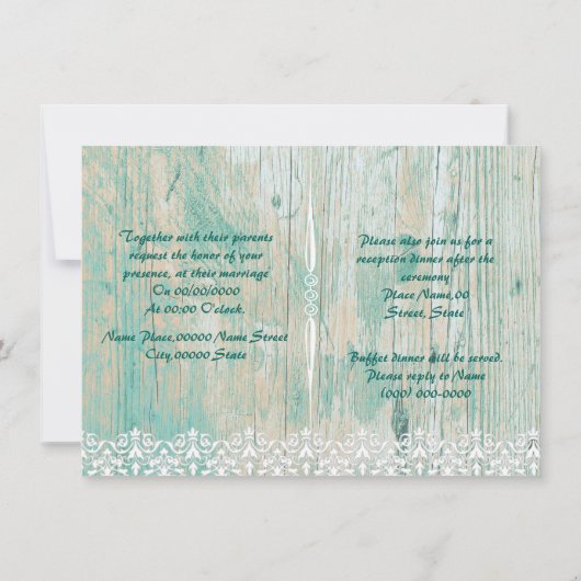 タンデムバイク、結婚式招待状 招待状 (裏面)