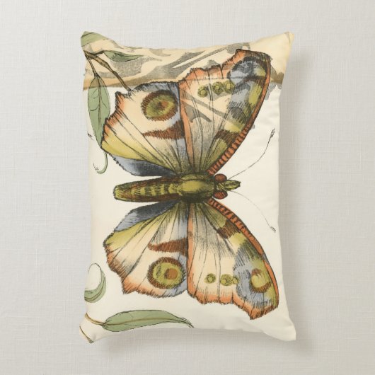 タンデムバタフライオーバーグリーン葉ズ アクセントクッション (正面(垂直))