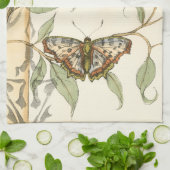 タンデムバタフライオーバーグリーン葉ズ キッチンタオル (折り畳み)