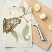 タンデムバタフライオーバーグリーン葉ズ キッチンタオル (四つ折り)