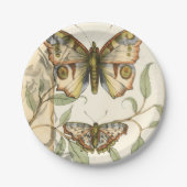 タンデムバタフライオーバーグリーン葉ズ ペーパープレート (正面)