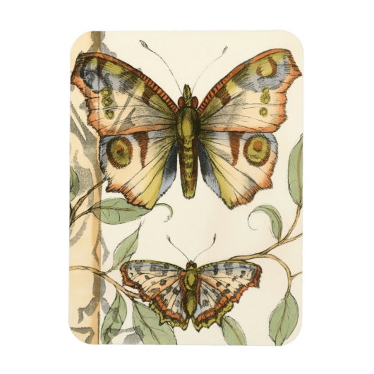 タンデムバタフライオーバーグリーン葉ズ マグネット (縦)