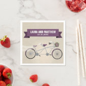 タンデムパープルバイ結婚シクル婚約パーティ スタンダードカクテルナプキン (インサイチュ)