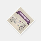 タンデムパープルバイ結婚シクル婚約パーティ スタンダードカクテルナプキン (角)