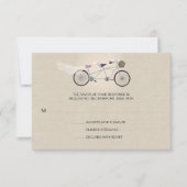 タンデムプラム結婚サイクルフェイクのリネンRSVP 出欠カード (正面)