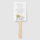 タンデム素朴自転車ひまわりウォーター結婚カラー ハンドファン (裏面)