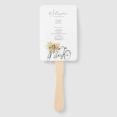 タンデム素朴自転車ひまわりウォーター結婚カラー ハンドファン (正面)