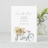 タンデム素朴自転車ひまわり水の色結婚の セーブザデート (スタンド正面)