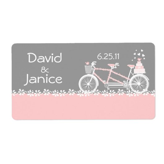 タンデム結婚自転車の名前タグラベル ラベル (正面)