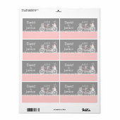 タンデム結婚自転車の名前タグラベル ラベル (フルシート)