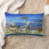 タンデム自転車で旅行する ランバークッション (ブランケット)