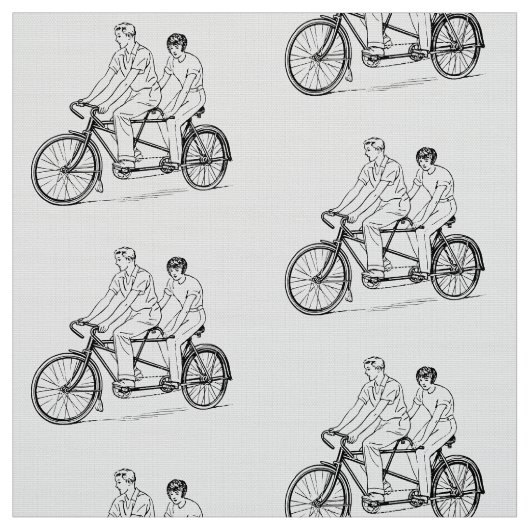 タンデム自転車における黒白レトロ対 ファブリック (見本)