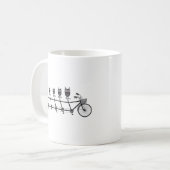 タンデム自転車のかわいいフクロウ コーヒーマグカップ (正面左)