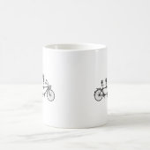 タンデム自転車のかわいいフクロウ コーヒーマグカップ (中央)