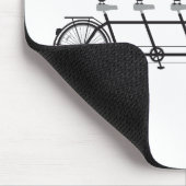 タンデム自転車のかわいいフクロウ マウスパッド (コーナー)