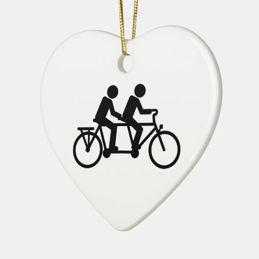 タンデム自転車のバイク セラミックオーナメント (左)