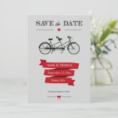タンデム自転車の保存日付カード セーブザデート (スタンド正面)