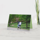 タンデム自転車の夫の誕生日薄緑のInteri カード (裏面)