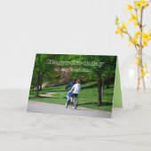 タンデム自転車の夫の誕生日薄緑のInteri カード (黄色い花)