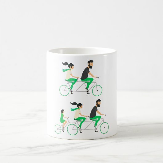 タンデム自転車の家族サイクリング コーヒーマグカップ