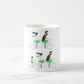 タンデム自転車の家族サイクリング コーヒーマグカップ (中央)