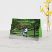 タンデム自転車の恋人のハッピーバースデーカード カード (黄色い花)