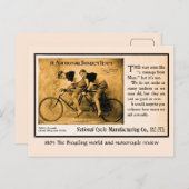 タンデム自転車の歴史US.ナショナルチームヴィンテージ ポストカード (正面/裏面)