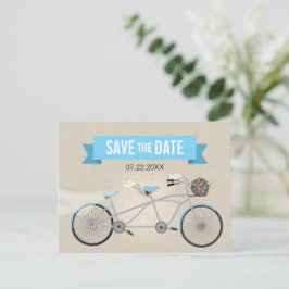タンデム自転車の結婚式の日付を保存 案内ポストカード