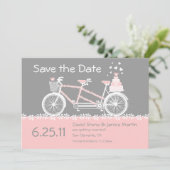 タンデム自転車の結婚式予告 セーブザデート (スタンド正面)