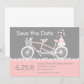 タンデム自転車の結婚式予告 セーブザデート (正面/裏面)