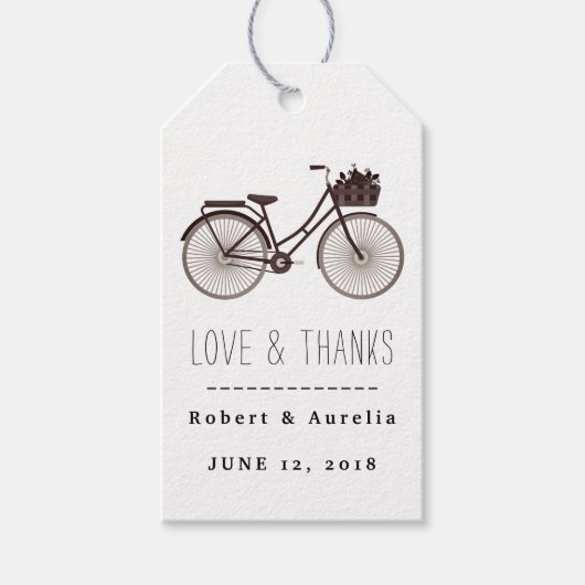 タンデム自転車の結婚式 ギフトタグ (正面)