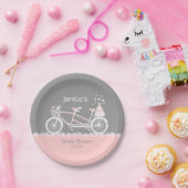 タンデム自転車の結婚式 ペーパープレート (パーティー)