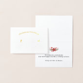 タンデム自転車の金ゴールドホイルのクリスマスカード 箔カード (ディスプレー)