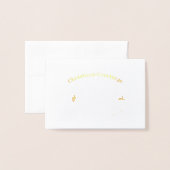 タンデム自転車の金ゴールドホイルのクリスマスカード 箔カード (封筒付き正面)