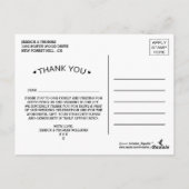 タンデム自転車の黒板タイポグラフィ結婚ズ ポストカード (裏面)