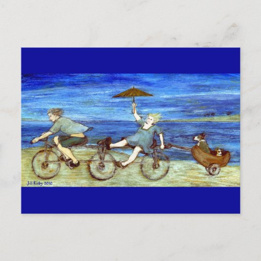 タンデム自転車はがきによる旅行 ポストカード (正面)