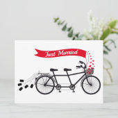タンデム自転車を結婚するたった今結婚しました 案内状 (スタンド正面)