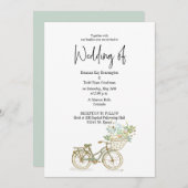 タンデム自転車カジュアル結婚式招待状の写真なし 招待状 (正面/裏面)
