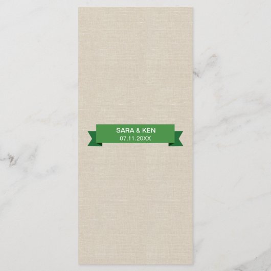 タンデム自転車グリーン結婚ズのメニュフェイクーリネン メニュー (裏面)