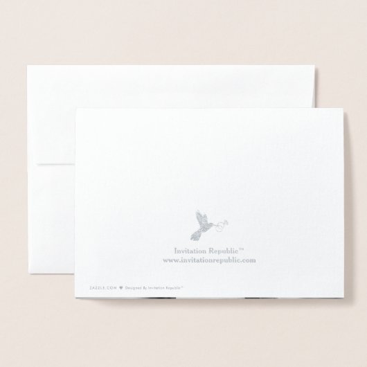 タンデム自転車タイポグラフィ写真結婚の皆様へ 箔カード (裏面封筒付き)