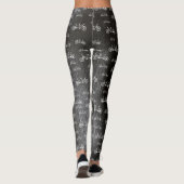 タンデム自転車パターンおもしろいパターン（の模様が）ある自転車 レギンス (裏面)