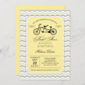 タンデム自転車ブライダルシャワー招待 招待状 (正面/裏面)