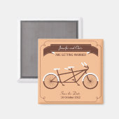 タンデム自転車モダンベージュ日付を保存 マグネット (正面/裏面)