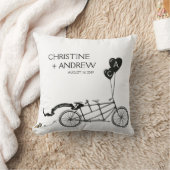 タンデム自転車ロマン結婚カジュアルスカスタムのギフト クッション (ブランケット)