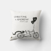 タンデム自転車ロマン結婚カジュアルスカスタムのギフト クッション (裏面)